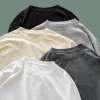 Solid color basic style: 2022 Autumn new collection, pure cotton soft and skin-friendly base, pure cotton long-sleeved T-shirt, trendy top for men details Picture